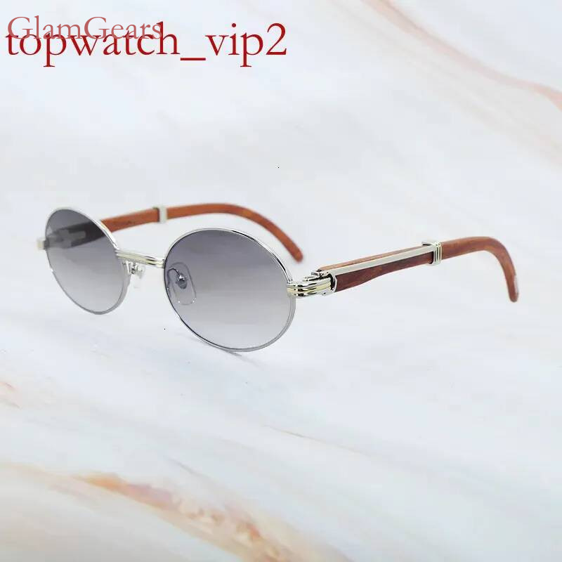Classic Carter Men Wood Frame Brand Sunglasses Oval Designer Glasses Round Wooden Shades Eyewear