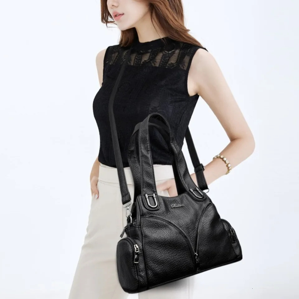 Top Quality Pu Leather Ladies Handbags Crossbody Shoulder Bags for Women Mother Commuting Messenger Bags Sac 250605