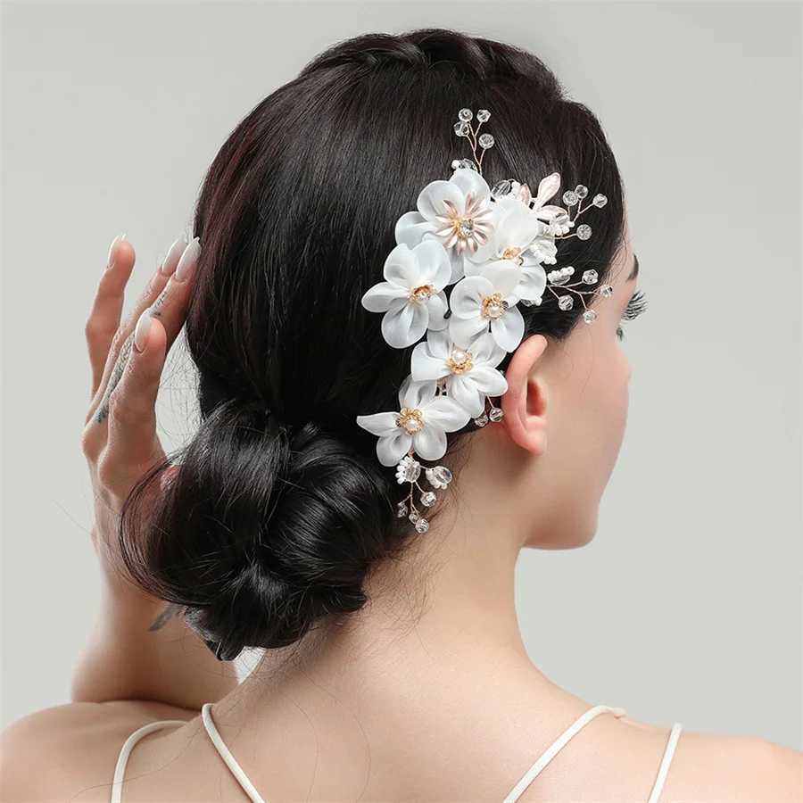 New Elegant Pearl Crystal Hairpin Wedding Bridal U-shaped Metal Hair Comb Forks for Women Hairstyle Clips Jewelry Accessories Z250605