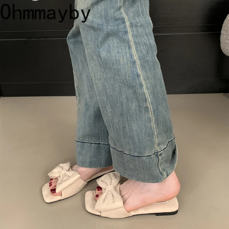 Summer Women Causal Open Toe Flats Slippers Comfort Outdoor Butterfly-knot Slides Ladies Dress Beach Vacation Flip Flop 250605