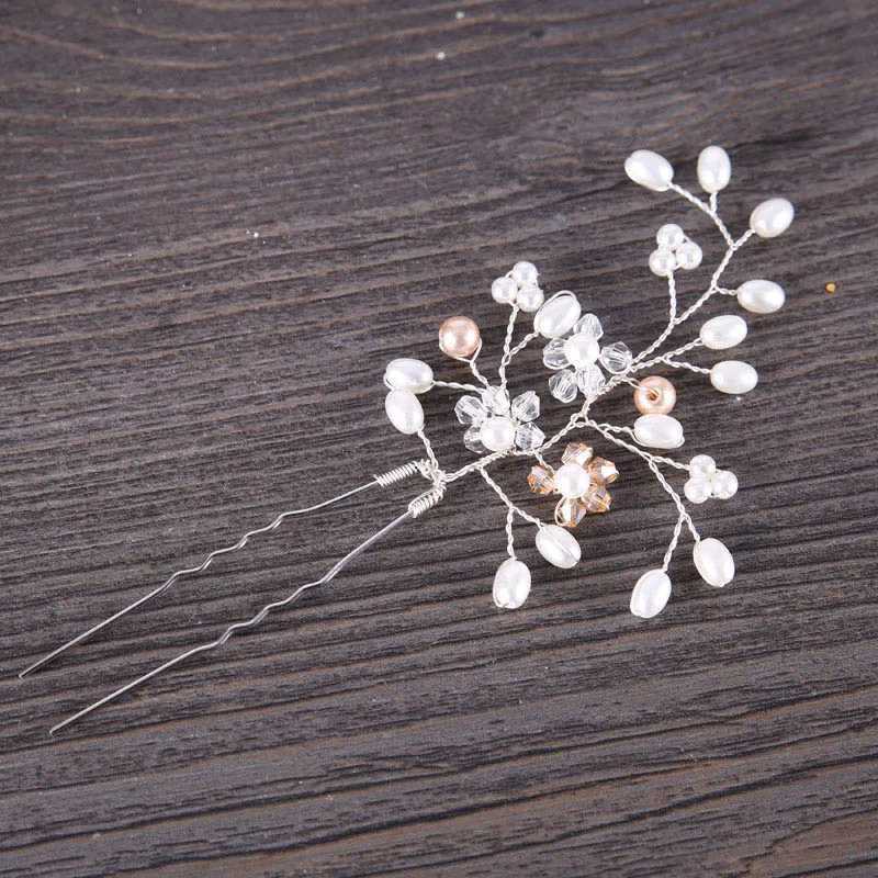 Handmade Crystal Pearl Flower Bridal Hairpins Pageant Bridesmaid Bride Headpiece Wedding Party Hair Jewelry Accessories SL Z250605