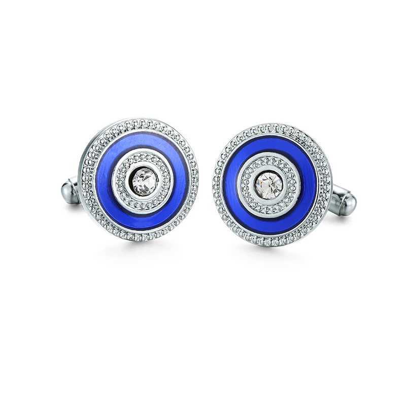 Mens French shirt cufflinks with minimalist metal design enamel crystal French cuffbutton Fashionable wedding jewelry W250606