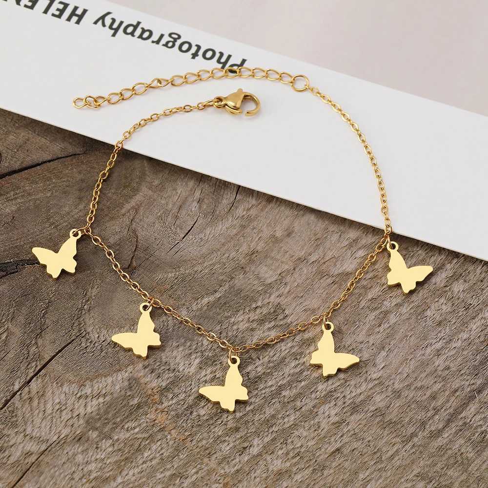 Stainless Steel Bracelets Exquisite Butterfly Elegant Temperament Pendants Fine Chain Vintage Fashion Bracelet For Women Jewelry W250606