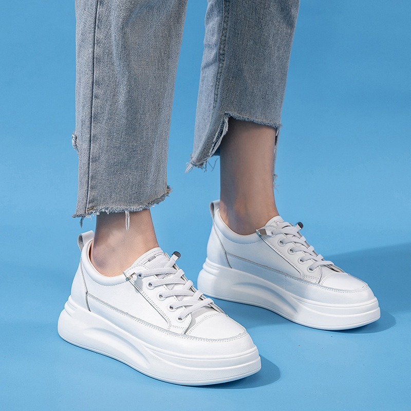 Thick Casual Shoes Soled Sneakers With Hidden Wedge Casual For Women Versatile Sports Shoes Korean Style Slip On White Shoes Ddmysaturn
