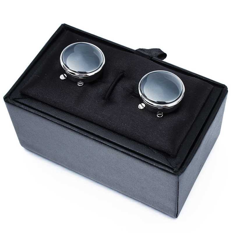 HAWSON 1 Pair Elegant Natural Iron Stone Buttons Cover for Mens French Shirt High Quality Buttons for Clothing W250606