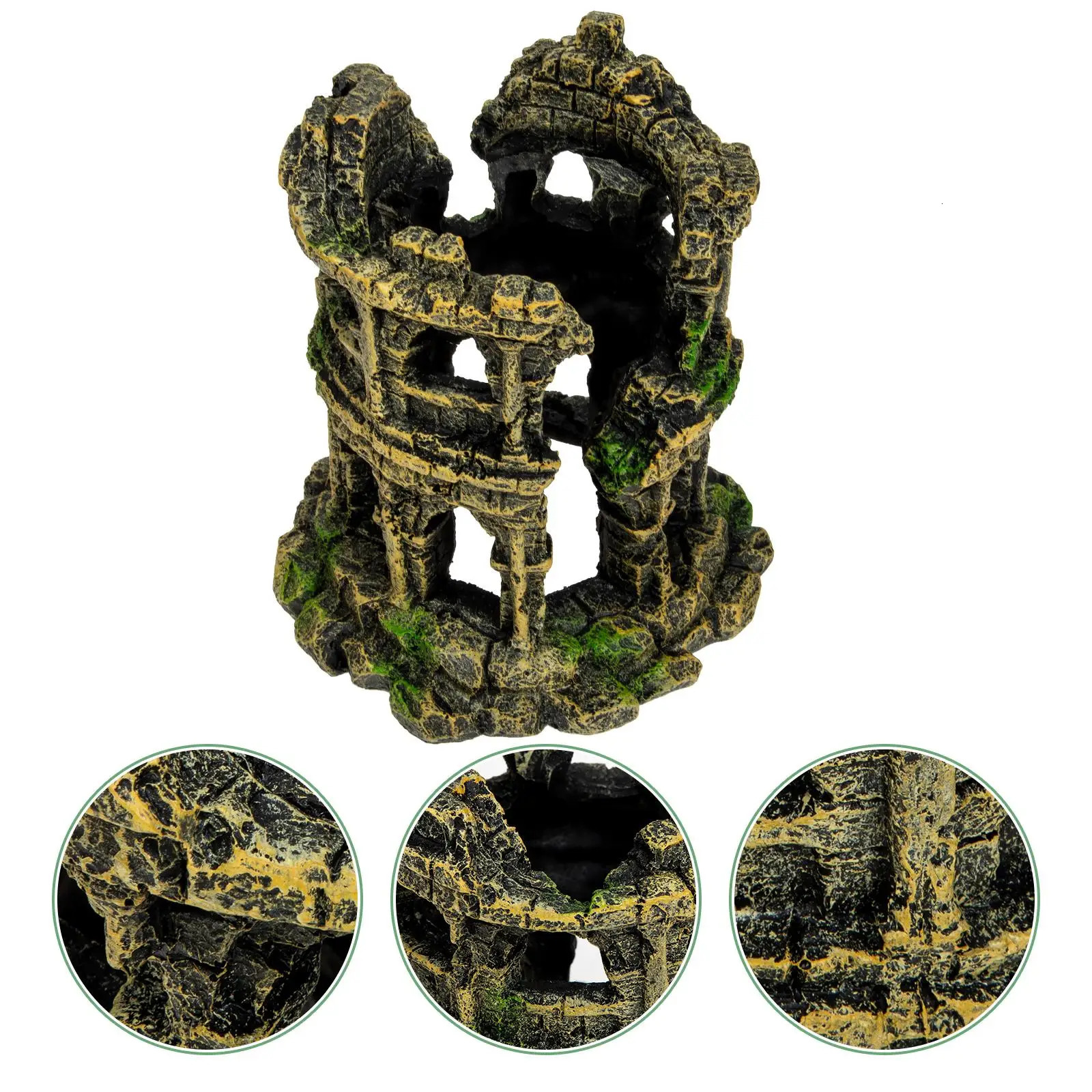 Resin Roman Colosseum Aquarium Decoration Figurine Safe Fish Tank L scape nament Pet Supplies Underwater Craft 250604