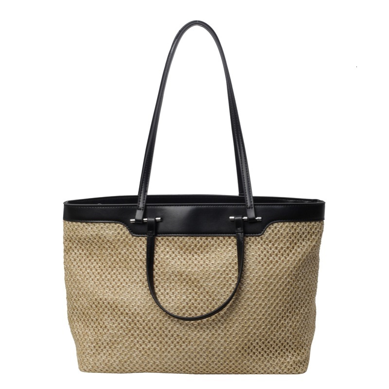 designer Handheld Large Capacity Bag for Women 2025 Summer New Fashion Straw Woven Shoulder Underarm Bag Commuting Casual Tote Bag