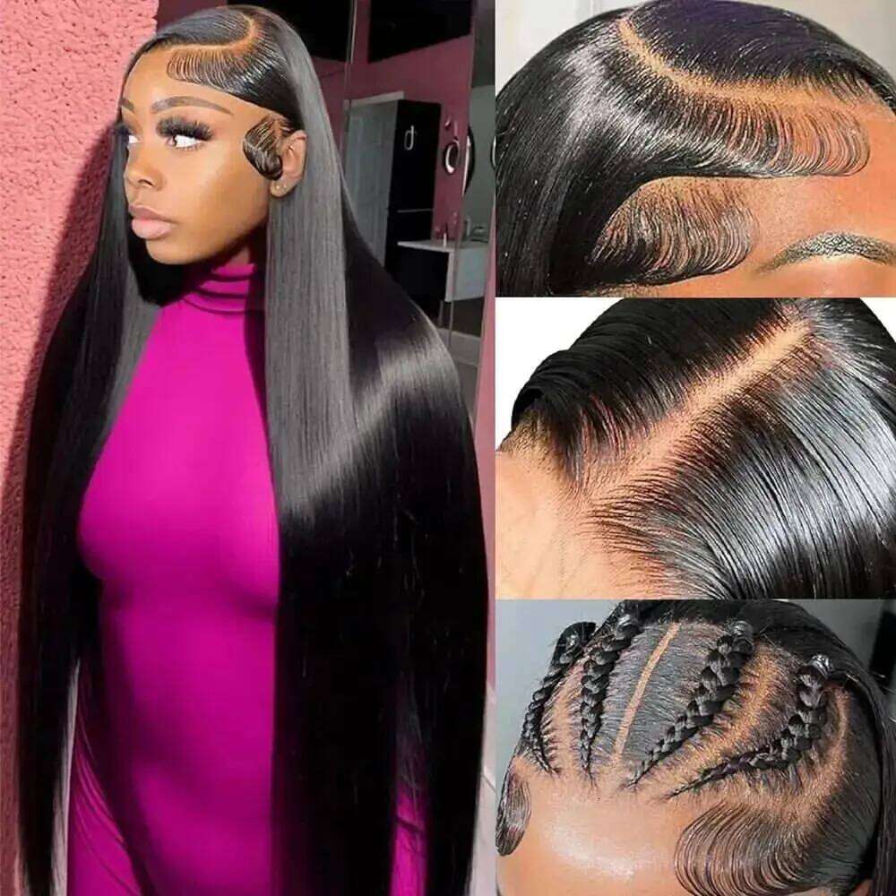 200 Density 13x4 13x6 HD Human Wigs Straight 360 Frontal PrePlucked 5x5 Closure Lace Wig Remy Hair