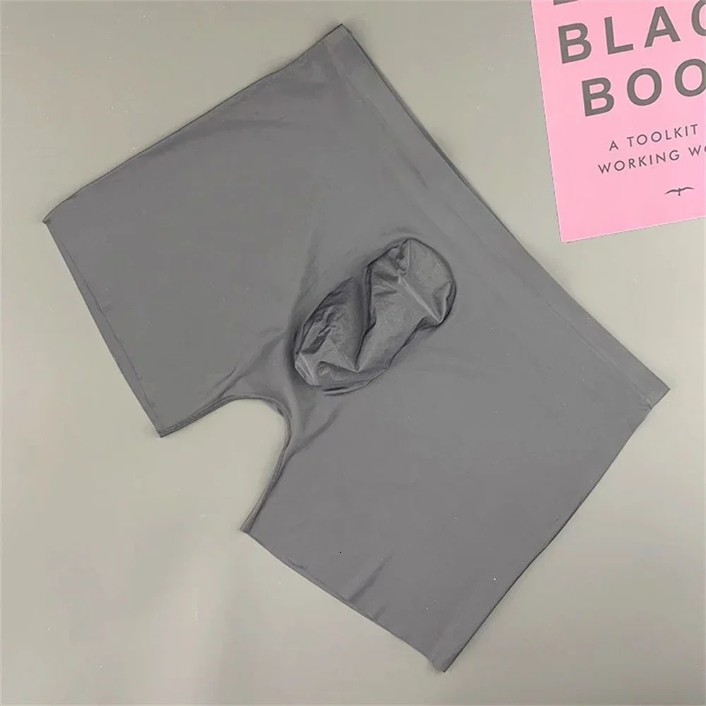 Plus Size Seamless Underwear Men Ice Silk Sexy Solid Male Panties Ultrathin Breathable Boxer Shorts LXXXL 250526