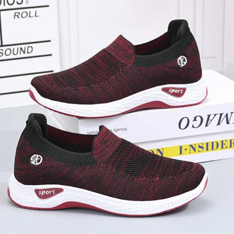 Ddmyoutdoor Women Vulcanized Slip On Flats Female Autumn Loafers Walking Shoes Ladies Casual Mesh Breathable Sneakers Footwears Outdoor Shoes