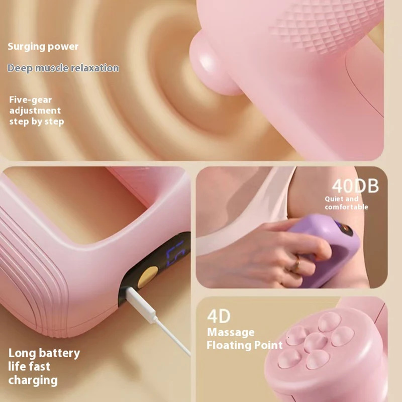 Professional Grade Massage Gun Fascia Ring Mini Vibrating Yoga Recovery Tool Rechargeable Muscle Relax Fat Burning 250605