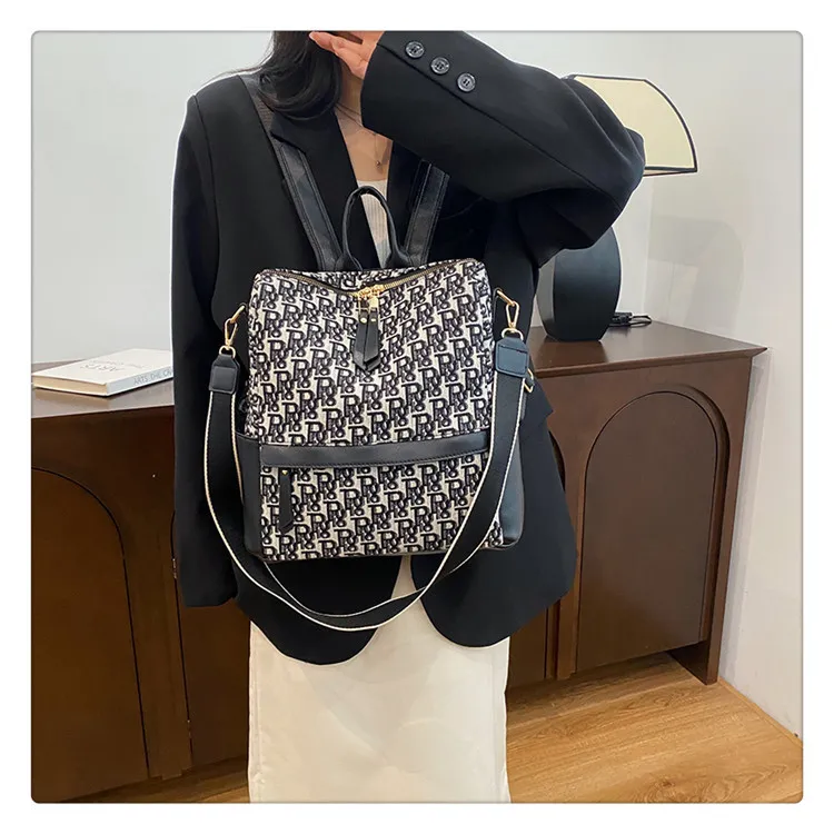 2025 Women's multi-purpose backpack new style American retro and trendy large capacity simple and with a sense of niche