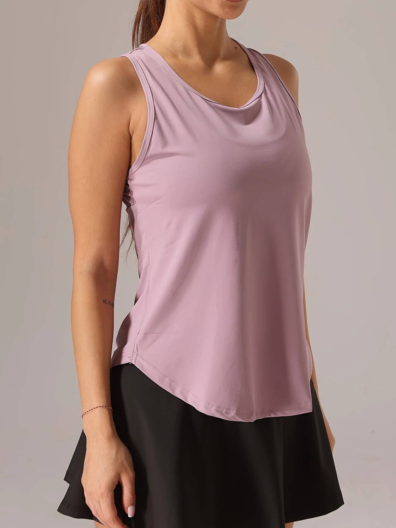 Women's Sleeveless Athletic Tank Top - Mesh Back & Crisscross Design