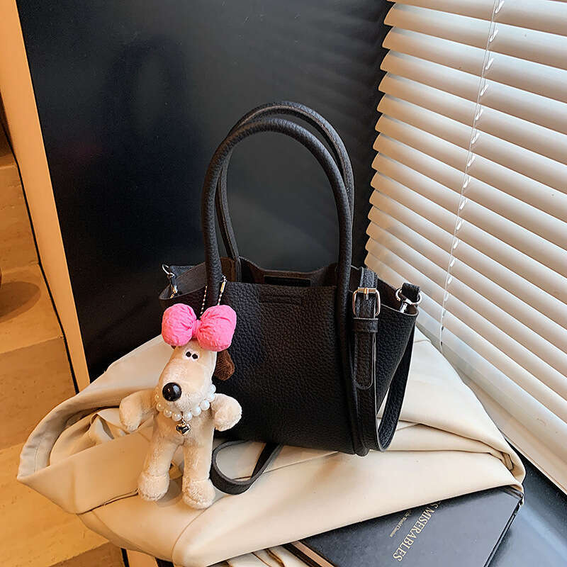 Korean Lychee Pattern Handheld Basket 2025 New Trendy Fashion Bucket Versatile Crossbody Bag for Women