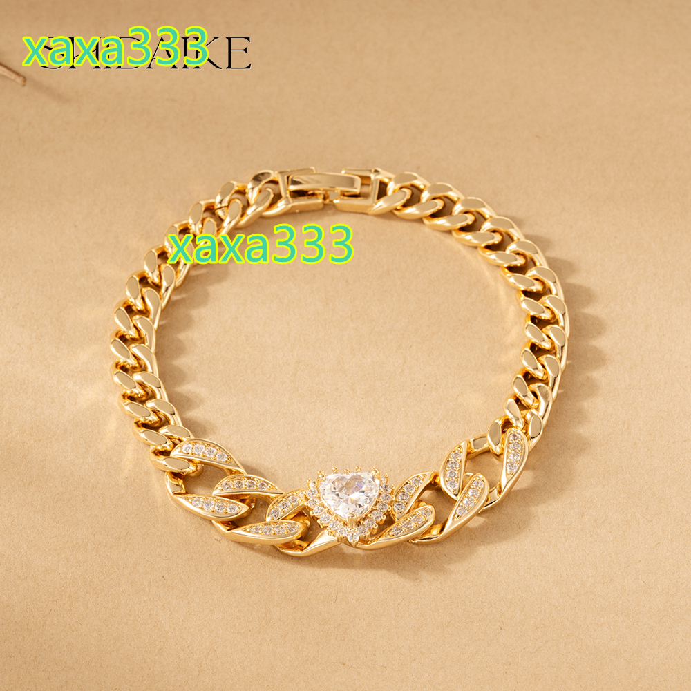 New Fashion Simple Style Hot Sale Gold Plated Jewelry Cuban Rhinestone butterfly Pendant Bracelet for Women and Men