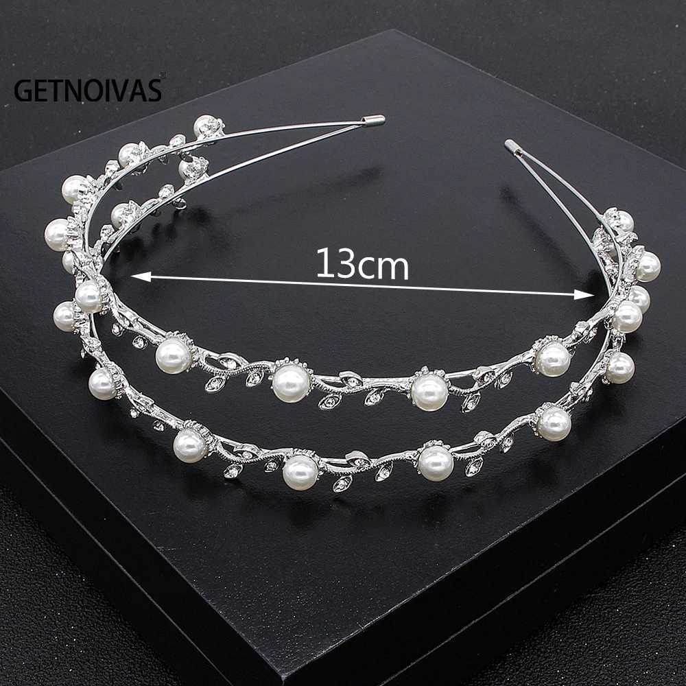 Silver Color Headbands Pearl Hairbands Tiaras Beads Crowns Wedding Party Prom Hair Accessories Women Girls Head Jewelry SL Z250605