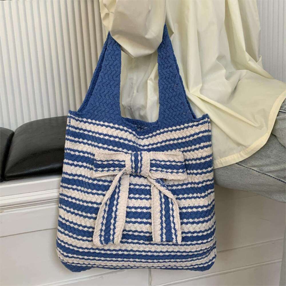 Large Capacity Knitted For Women New Autumn Korean Style Simple Shoulder Crossbody Bag Internet Celebrity High-Value Handbag B5