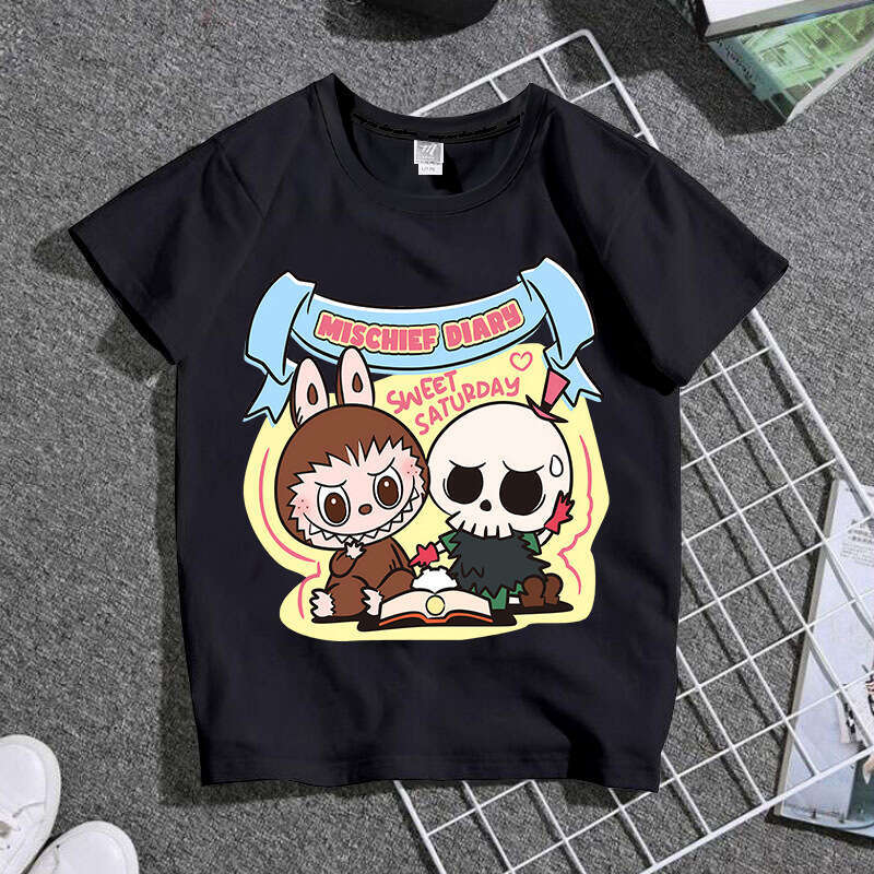 Summer Labubu Anime Merchandise Short Sleeve Unisex Two-Dimensional Trendy T-Shirt Casual Versatile Top labubus lisa