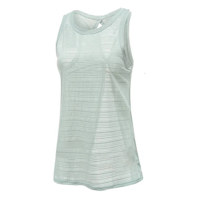Summer New Striped Sports Tank Female Back Hollow Out Can Bandage Loose Quick Dry Running Gym Fiess Yoga Top