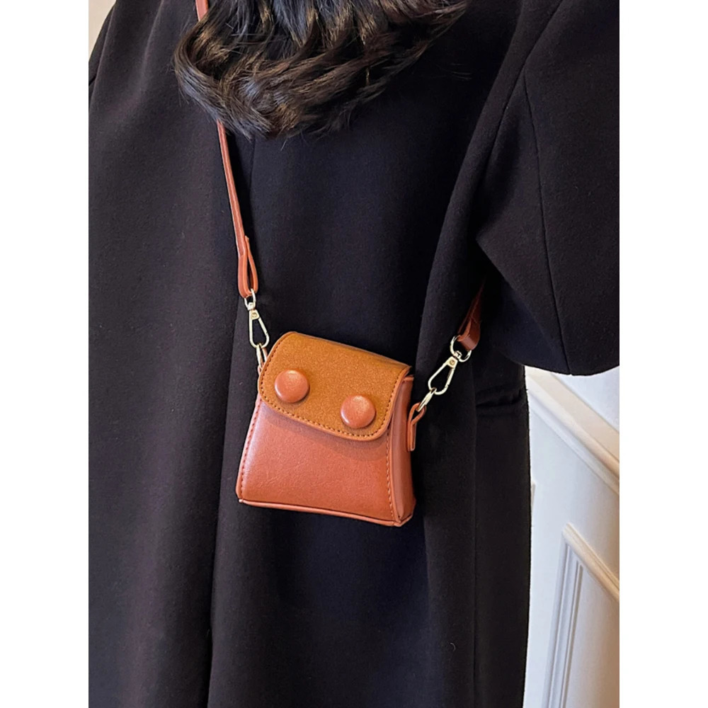 Womens Mini Crossbody Bag Fashion Purse Solid Color Buckle Single Shoulder Bags Chic All-Matched Delicate Packs 250605