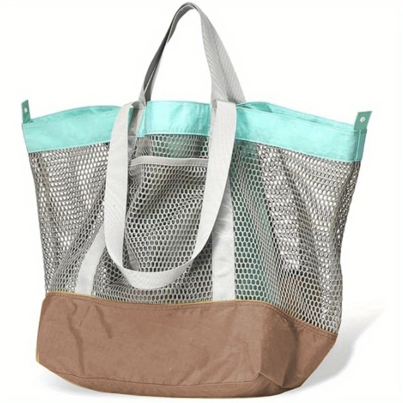 Arrival Mesh Beach Bag Oversized Travel Tote with Compartments for Outdoor Vacation Essentials 250605