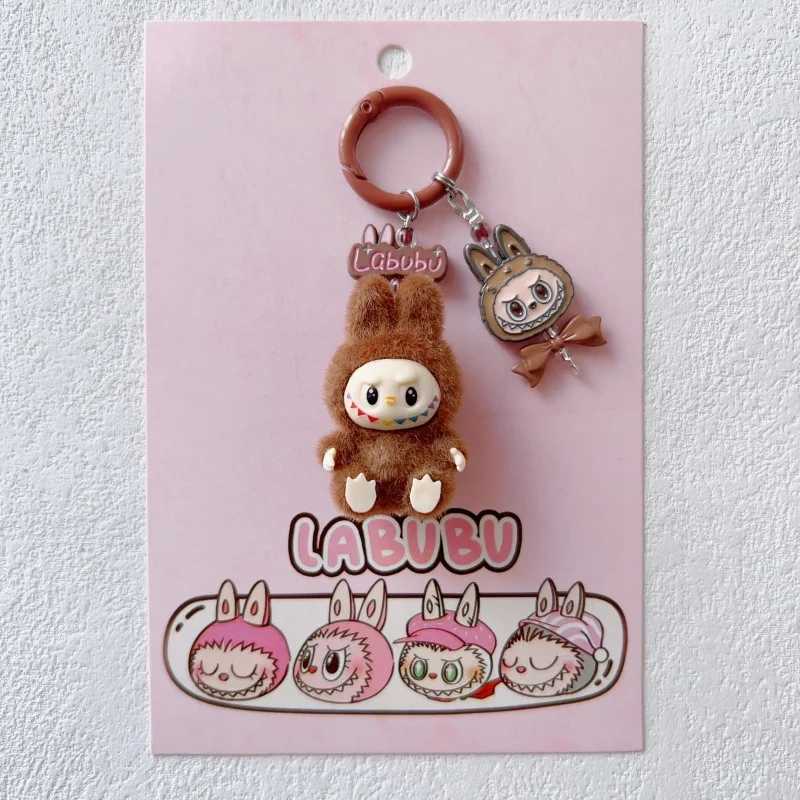 New Labubu Doll Vinyl Mobile Pendant Keychain Handmade DIY Car Pendant Christmas Gift X250606