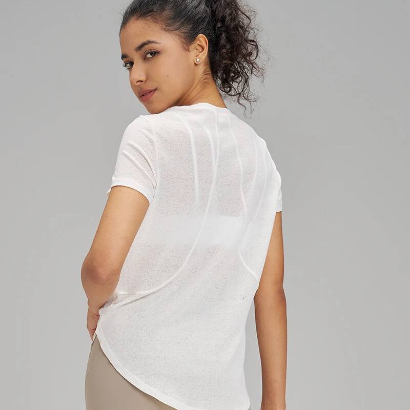 Hollow loose hoodie fiess leisure sports short sleeve mesh breathable lightweight yoga clothing women