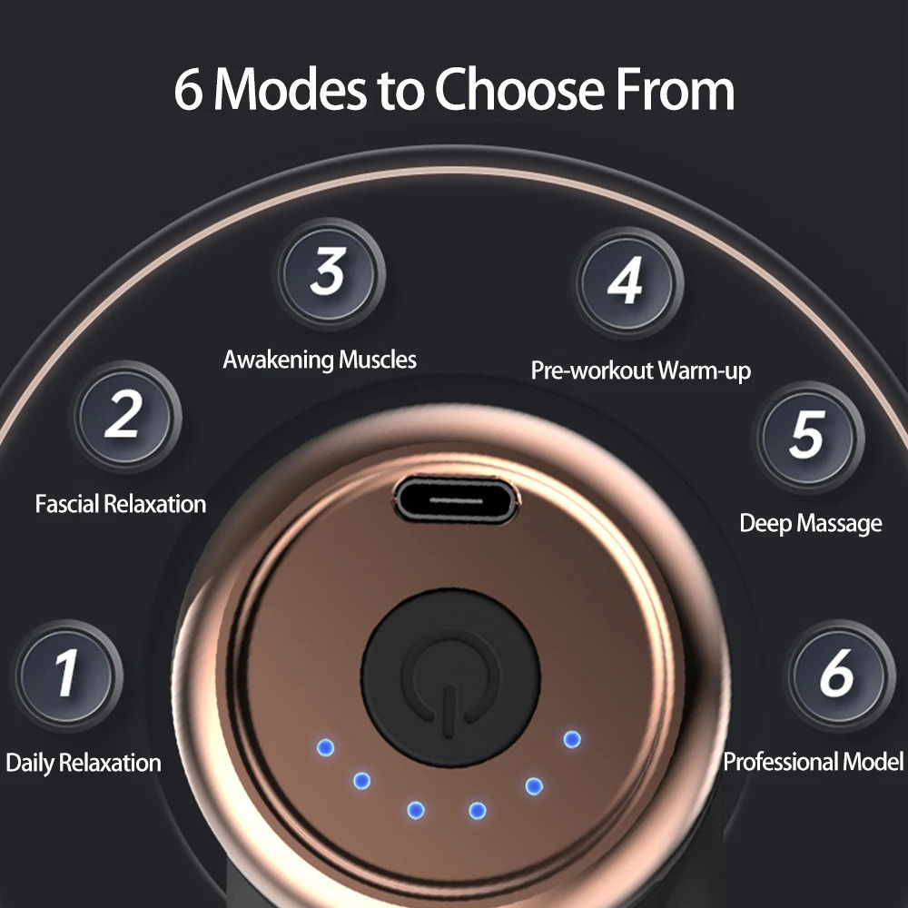 Portable Fascia Gun Tap Massager Body Back and Neck Leg Percussion Massager USB Charging Handheld Massager Deep Tissue Muscle 250605