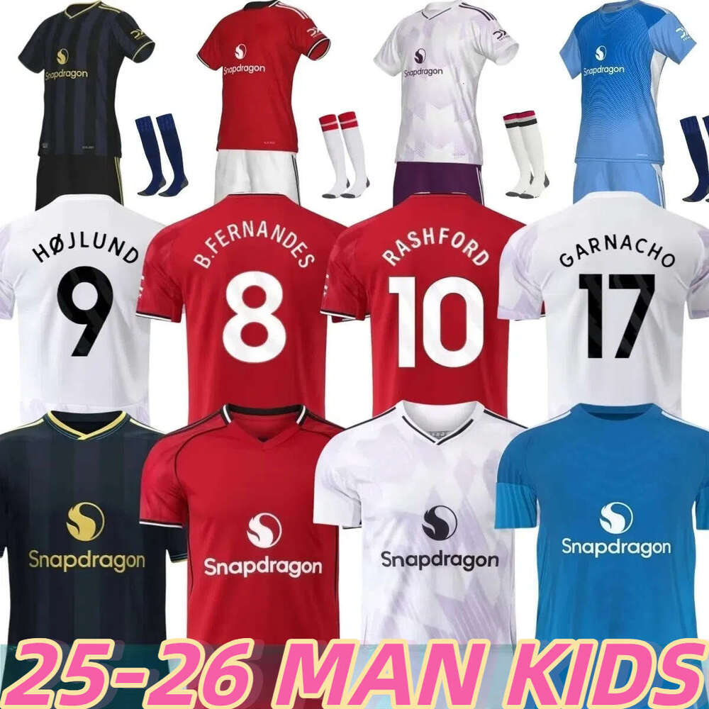 25 26 soccer jerseys United B.FERNANDES RASHFORD Football Shirt 2025 2026 Men Kid Kits MARTINEZ CASEMIRO ANTONY Garnacho HOJLUND Stone Roses MAINOO Uniforms XXXL
