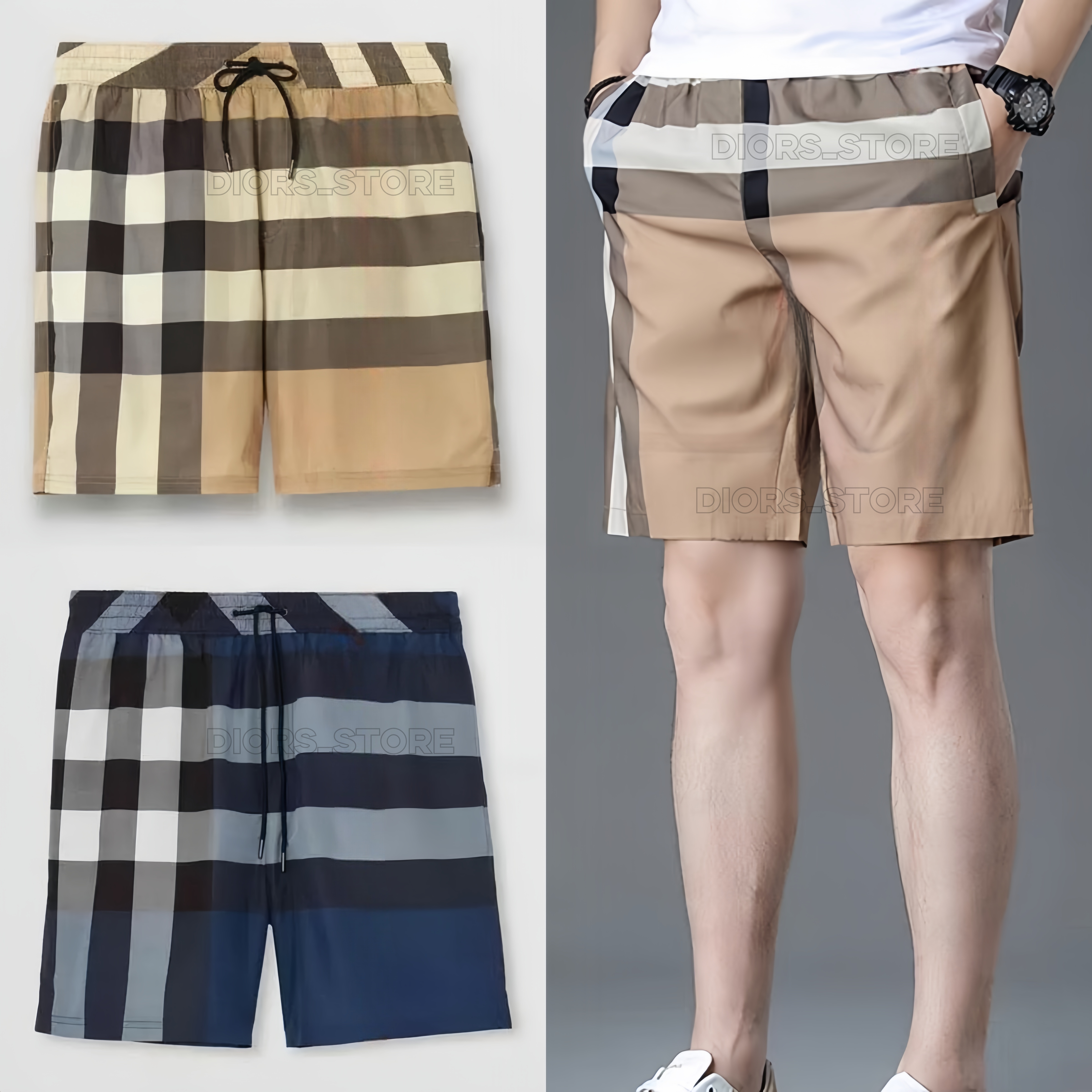 designer french brand mens check shorts luxury men s short sport summer women trend pure breathable checked short clothing mens shorts men athletic m-3xl