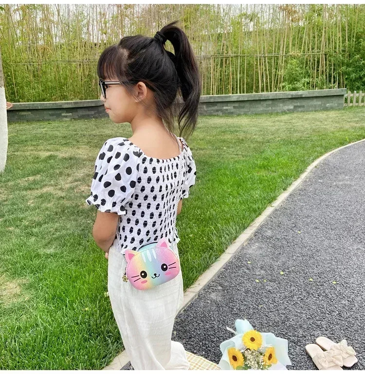Cute n Childrens Small Cat Shoulder Bags Lovely Baby Girls Coin Purse Boys Kids Crossbody Bag Handbag Princess Accessories 250605