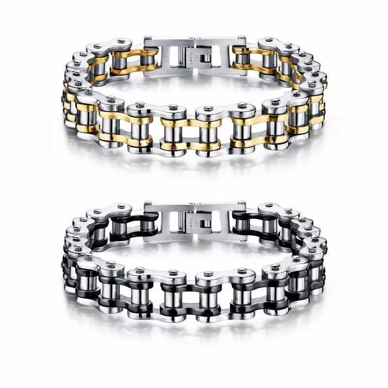 Stainless Steel Biker Chain Bracelet Mens Bracelet Link Chain Motorcycle Bicycle Style Bracelets Fashion Punk Bangles Jewelry W250606