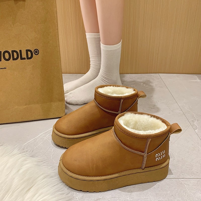 2025 Free Shipping Autumn/Winter New Women's Designer Thick Bottom Snow Boots with Women's Plush Thick Casual Short Boots brown black