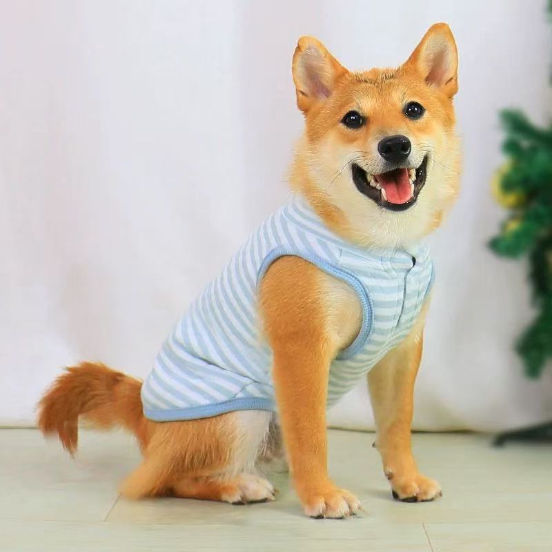 T00396 Pet dog autumn and winter clothes to protect the belly cute pure cotton anti-static winter warm vest Shiba Inu Teddy winter clothes