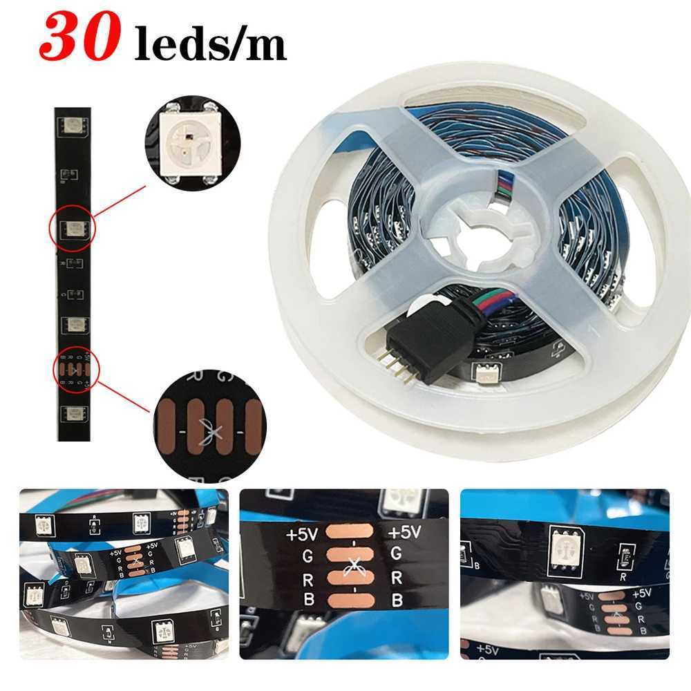 RGB5050 LED Strip Lights APP Control LED Room Light Flexible Ribbon LED Tape for TV Backlights Room Bedroom Decoration Z250605