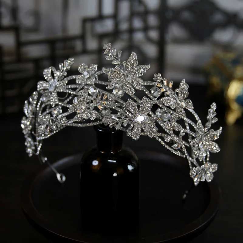 Wedding Hair Tiara Crystal Rhinestone Luxury Fashion Bridal Crown Flower Diadem Headband Hair Accessories Headdress Head Jewelry Z250605