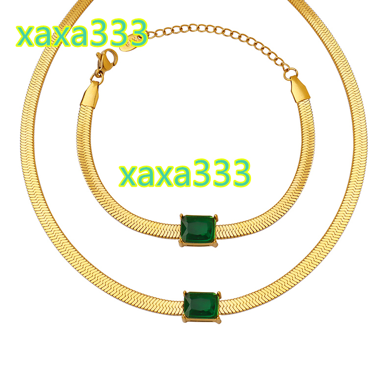 Hip-hop fashion metal pop sequin chain 925 silver colorful diamond contrast necklace and bracelet set