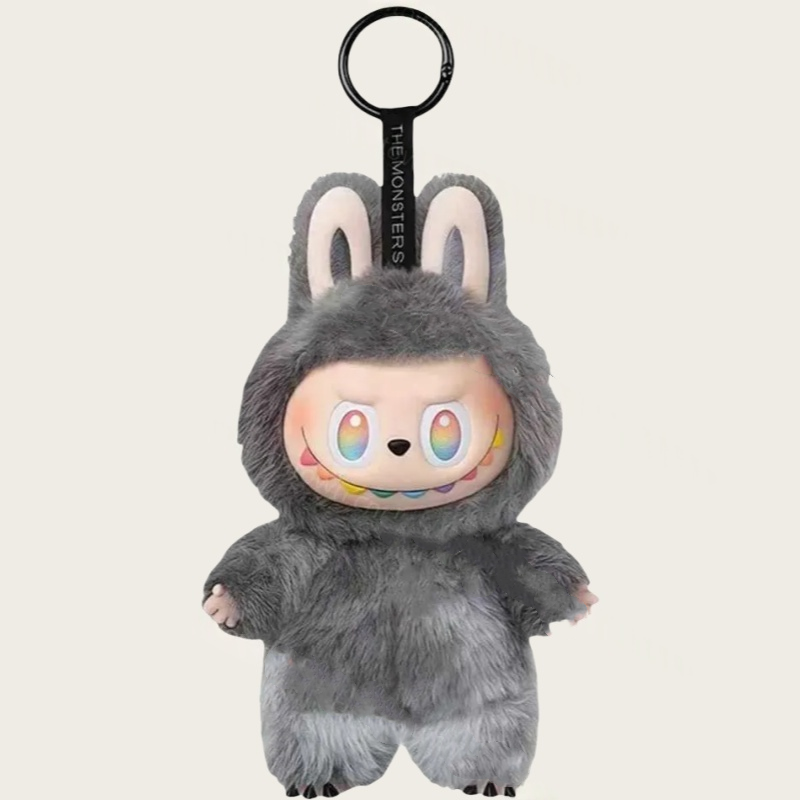 Labubu cola keyring heartbeat macaron keychains blind box cute monster figure keychain action character plush doll 7colors bag charm gift ph07