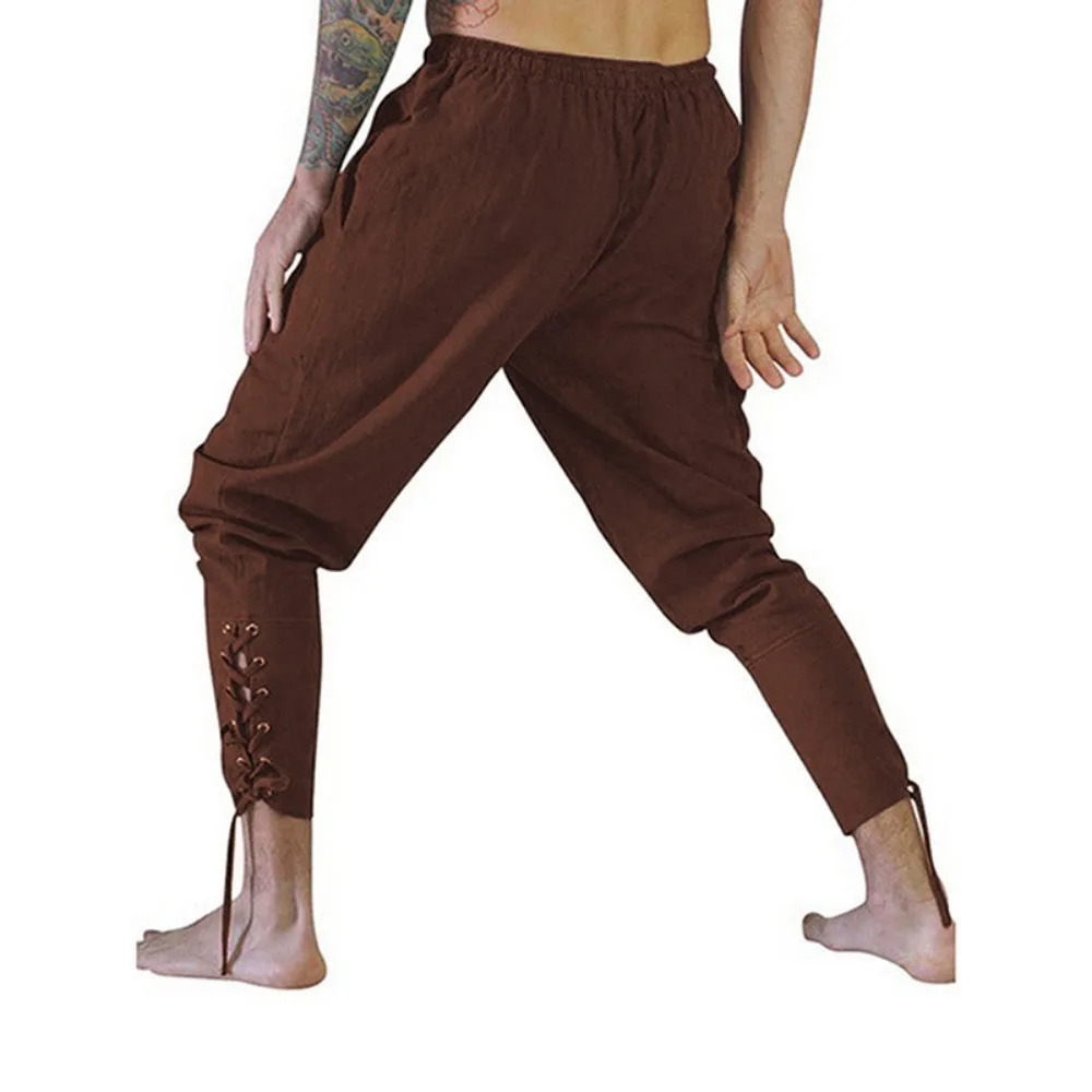 Pirate Pant Viking Costume for Men Renaissance Medieval Pants Drawstring Shorts Halloween Costume Adult Cosplay 250605