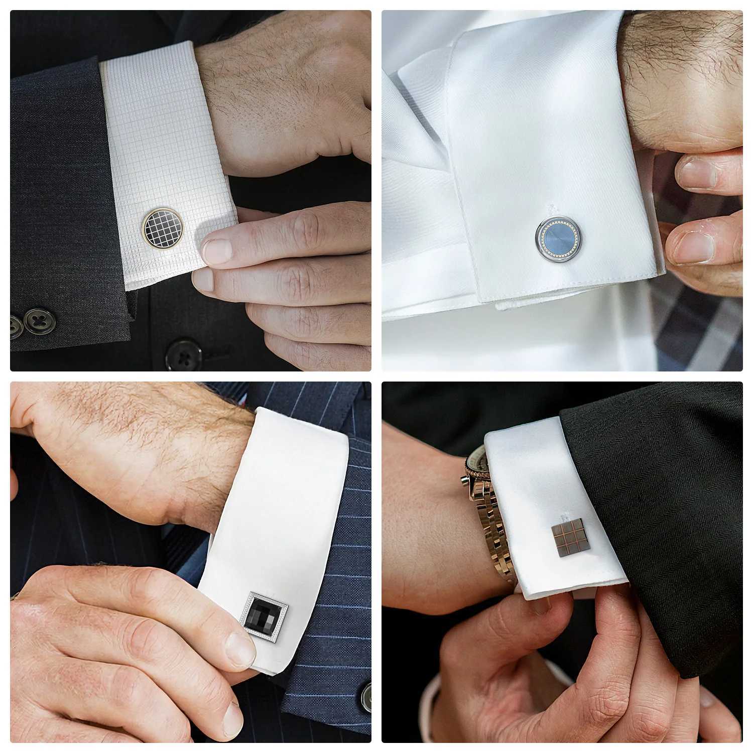 6/12 Pair Wed Cufflinks For Mens Wedding Guest Gift Man Shirt Cufflink Set Vintage Luxury Fathers Day Men Cuffs Lawyer Tie Clip W250606