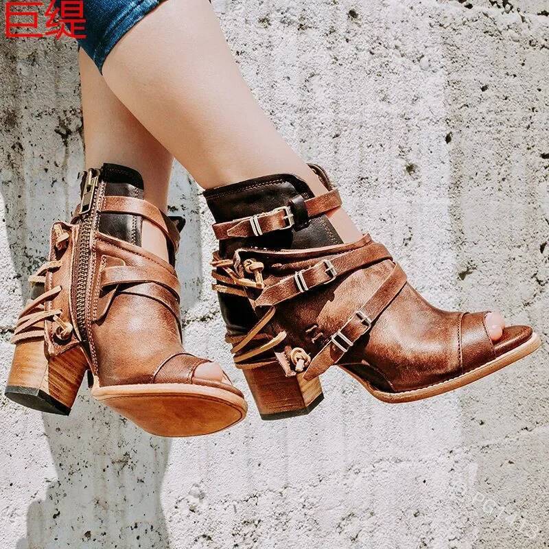 Ddmyoutdoor NEW Women S Ankle Boots Leopard Pointed Toe Ladies Chunky High Heel Female Shoes Woman Footwear Plus Size New Outdoor Shoes