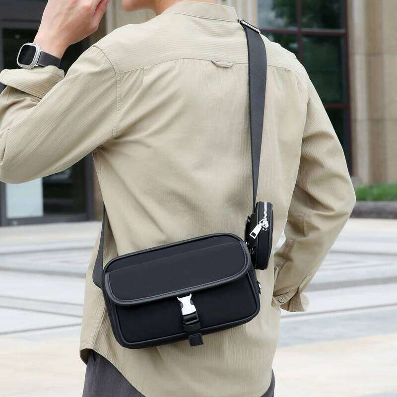 Men's Solid Color Oxford Square Shoulder Crossbody Wallet Bolsos Para Hombre Messenger Bags For Men Mens Bag