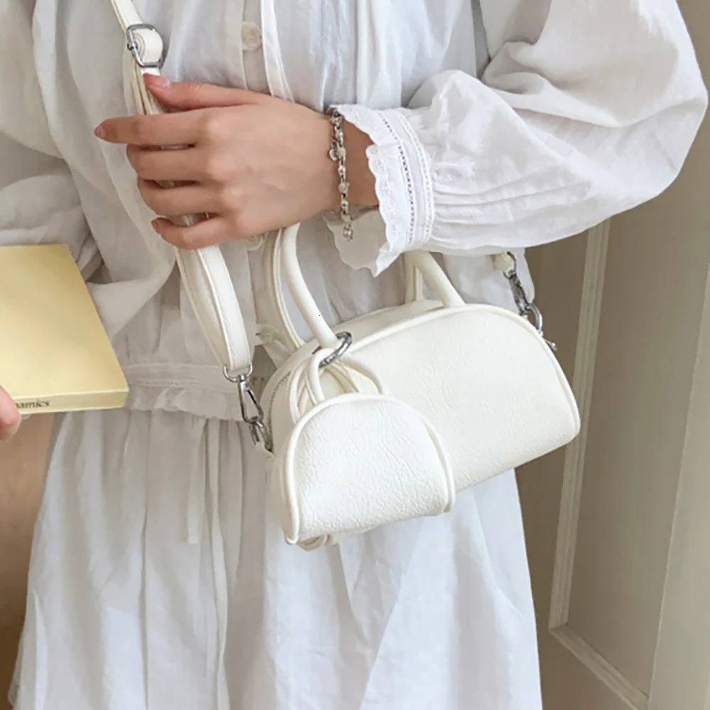 Korean Solid Color Handbags for Women Spring Summer Green Zipper Delicate PU One Shoulder Bag Casual All-Match Crossbody Bags 250605