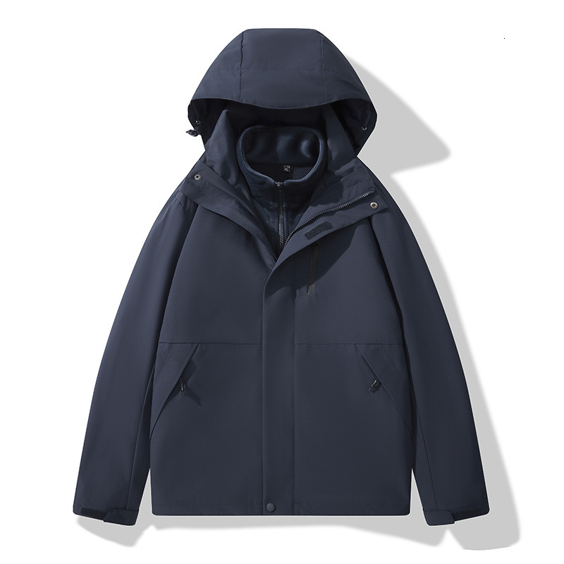 Ddmyoutdoor Outdoor Assault For Couples Three In One Detachable Inner Liner Two Piece Set New Solid Color Warm And Thick Mountaineering Suit Jackets