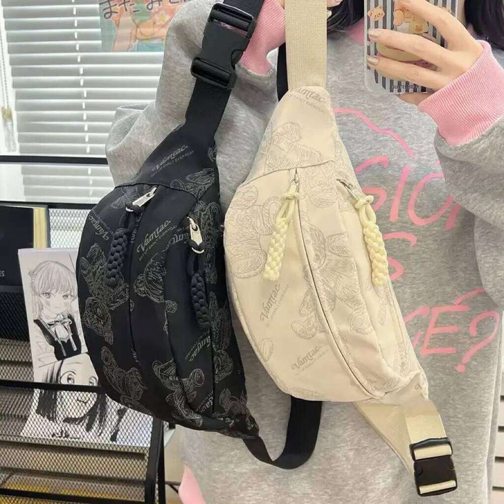 2025 Cute Little Bear Girl Student Chest Female Korean Edition Casual Crossbody Bag, Simple And Versatile Waist Bag