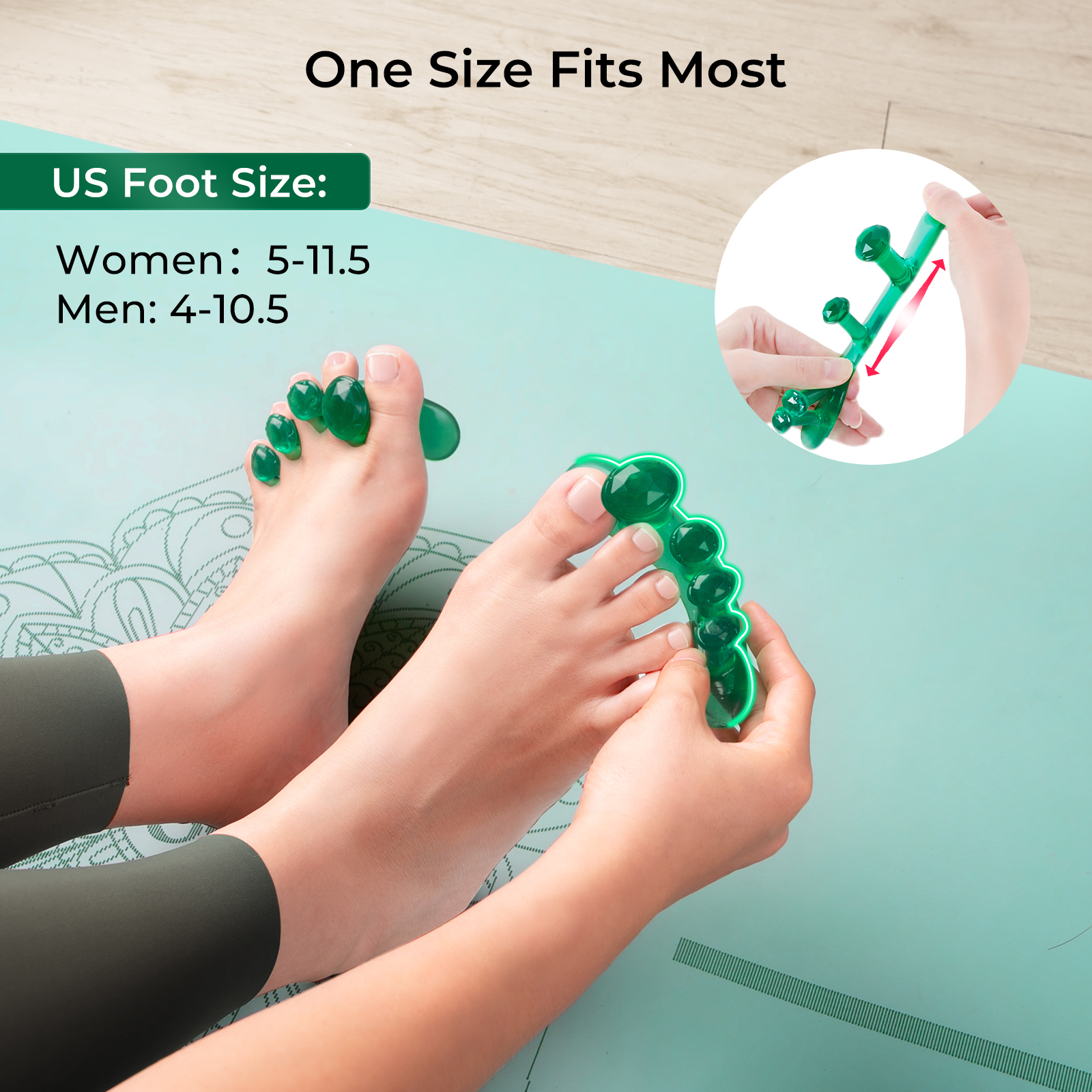 Toe Separators Thicker More Durable Dr. Recommended Correct Foot Bunion Pain Plantar Fasciitis Toe Straightener for Functional Athletic Mobility Large