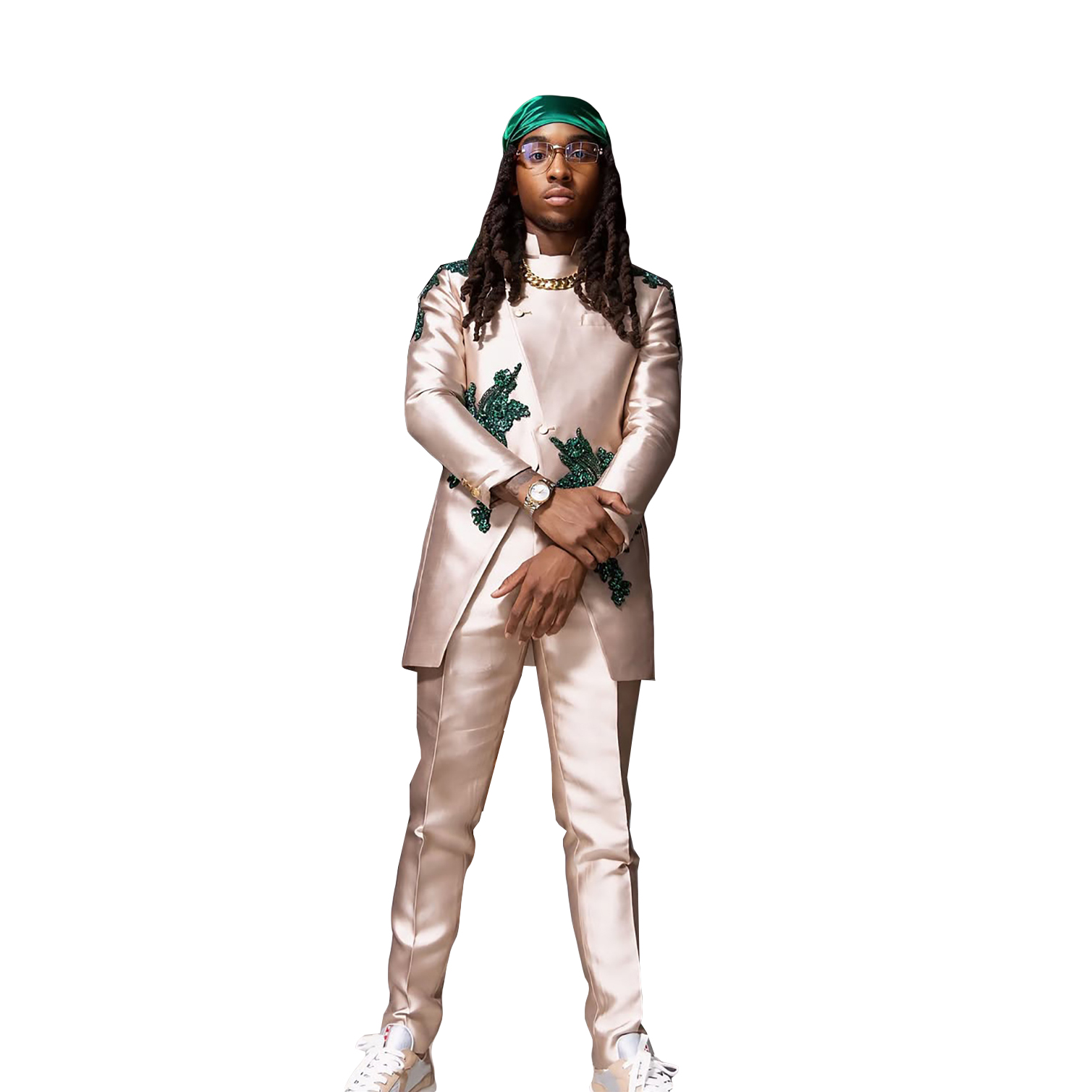 Unique Mens Suits Fit Slim Appliques 2 Pieces Set Party Prom Crystal Beading Blazer Customized One Button Evening Party Jacket+Pants Plus Size