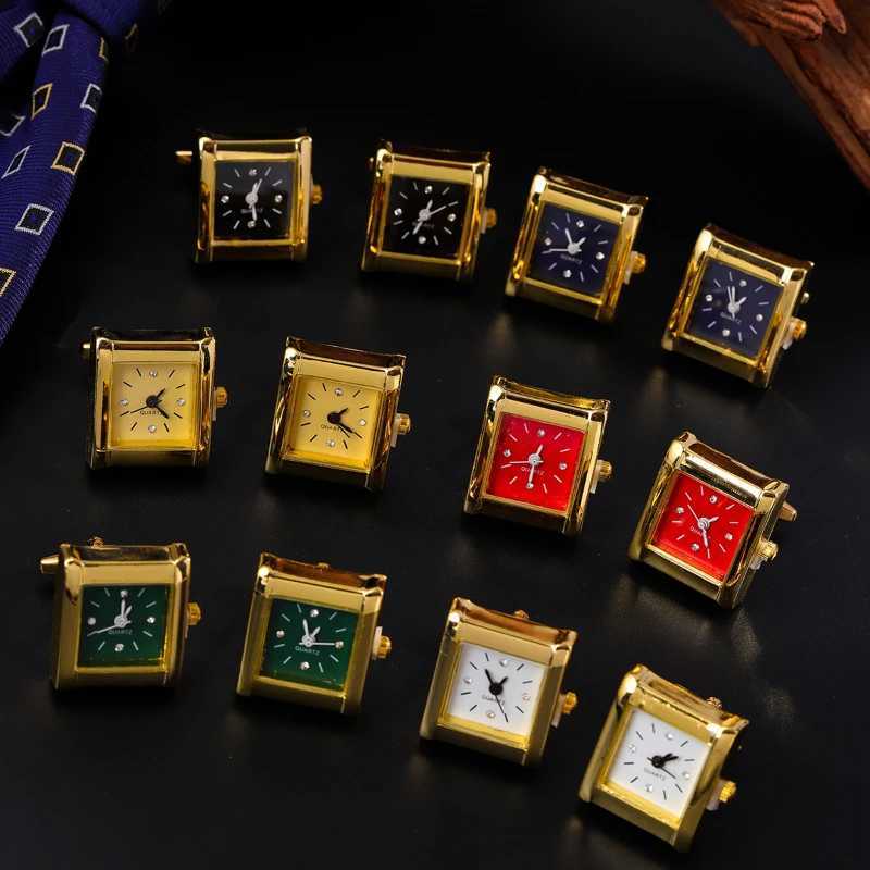 Luxury Square Gold Color Clock Cufflinks High-end French Business Cuff Link Mens Shirt Wedding Jewelry Accessories W250606