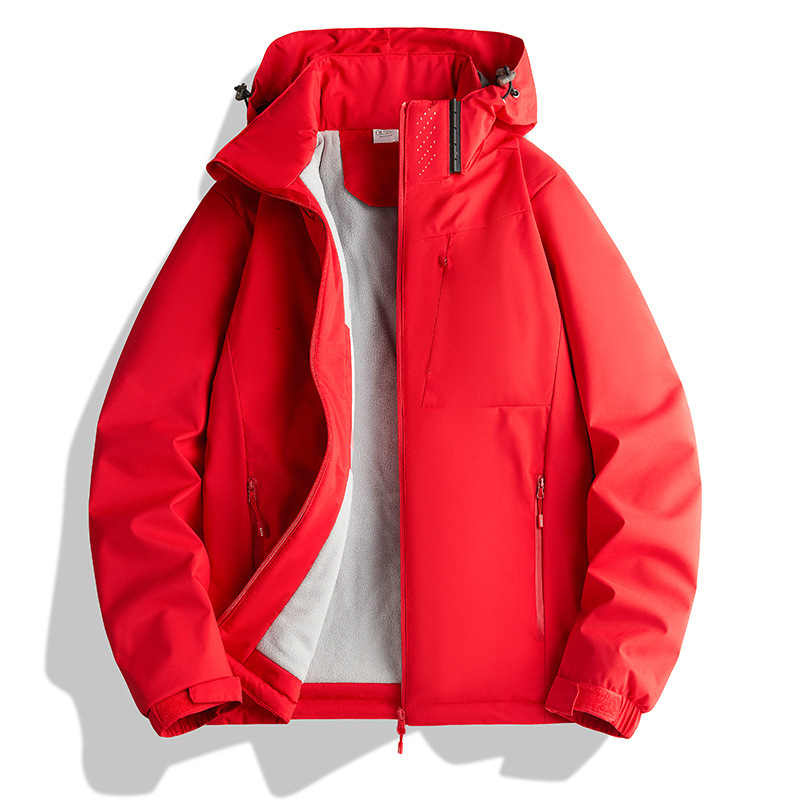 Ddmyoutdoor Autumn And Winter New Outdoor Couple One Piece Men s Windbreaker With Fleece Windproof Jacket Women s Mountaineering Jacket Jackets