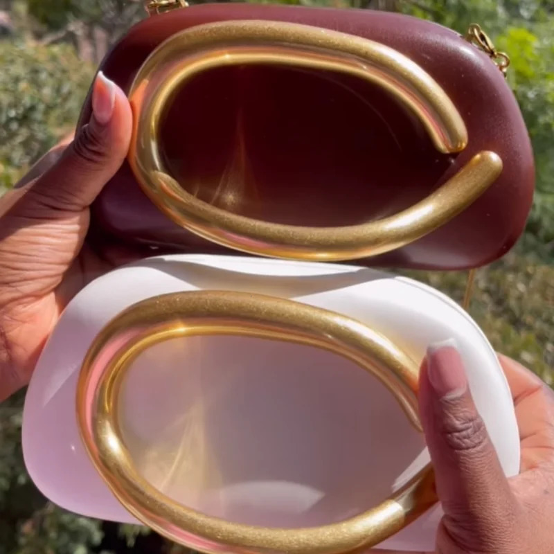 Z Clutch Bag Metal Handle Evening Lipstick Bag Round Box Chain Bag Elegant Woman Shoulder Messenger Bags 250605